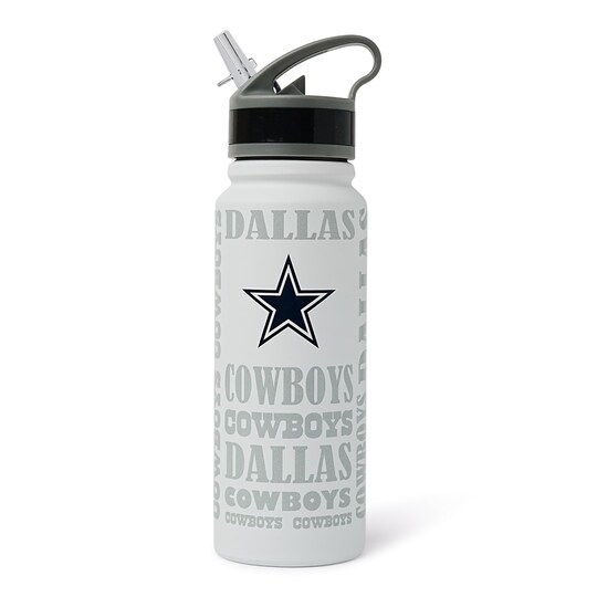 NFL; Dallas Cowboys Replay 25-Ounce Stainless Steel Flip-Top NFL Water Bottle; Category:Drinking Glasses; Image:1